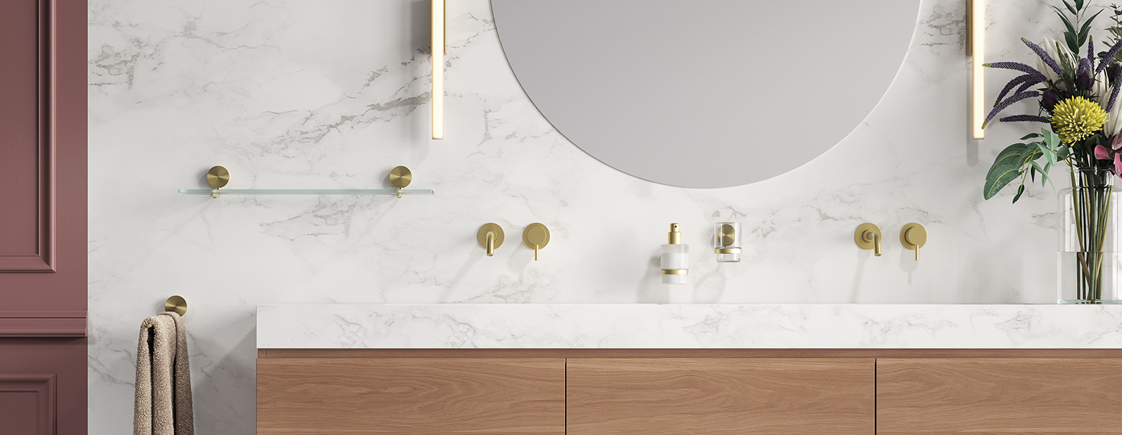 Collezione accessori da Bagno per hotel color Oro spazzolato