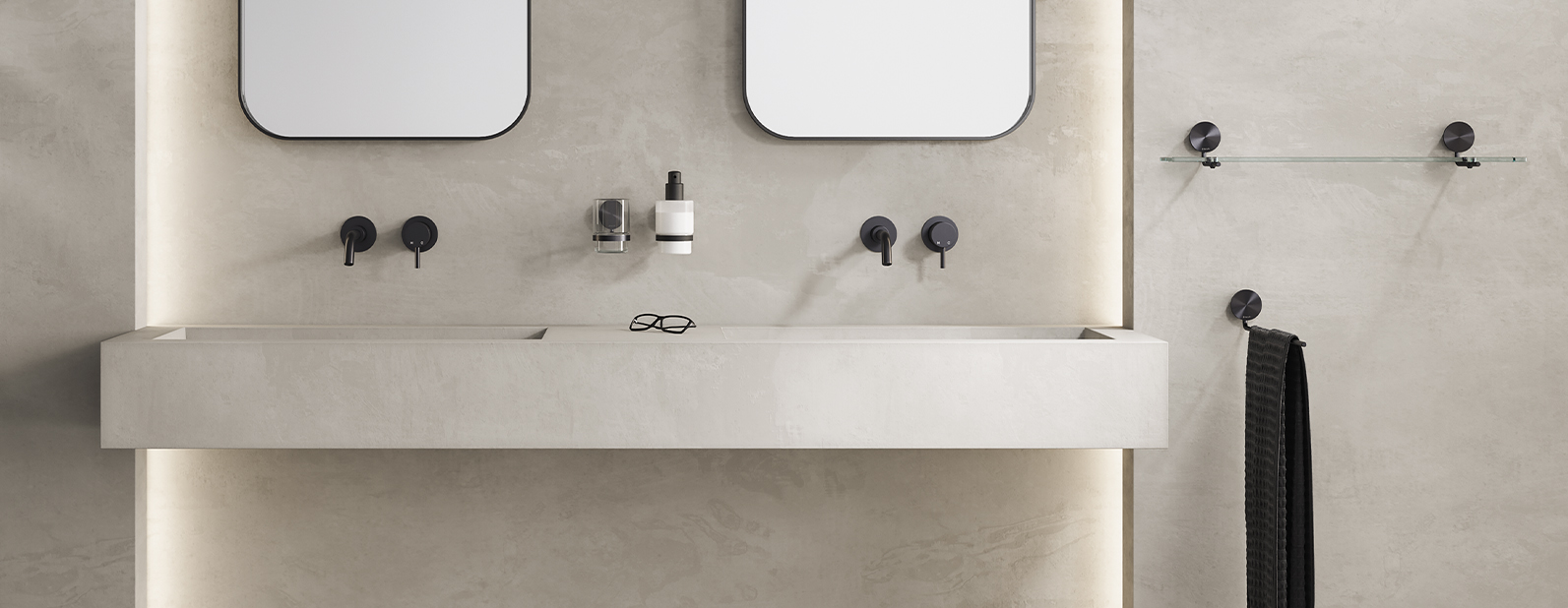 OPAL Collezione accessori da Bagno per hotel colre metallo nero spazzolato